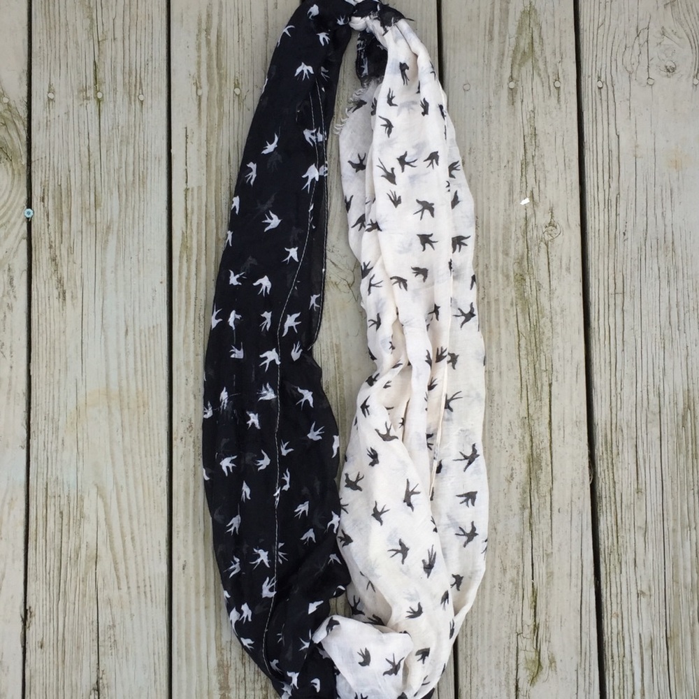 Black & White Bird Scarf